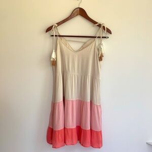 Hem‎ & Thread Multicolor Tiered Sundress Tie Shoulder Lightweight NWT Size M